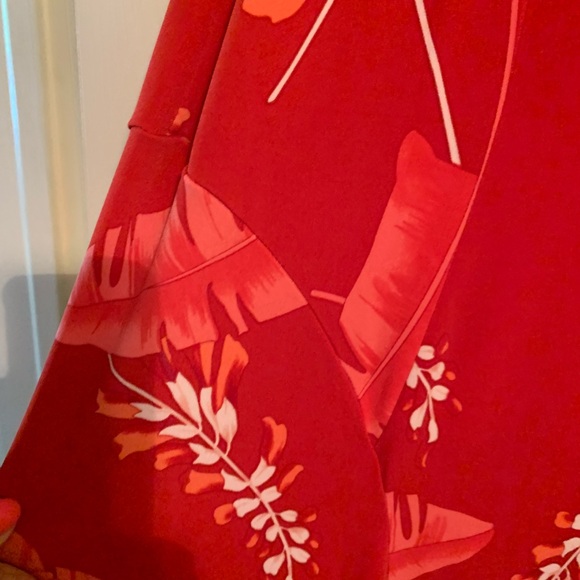 Red Tropical print Sleeveless Dress - Picture 7 of 11